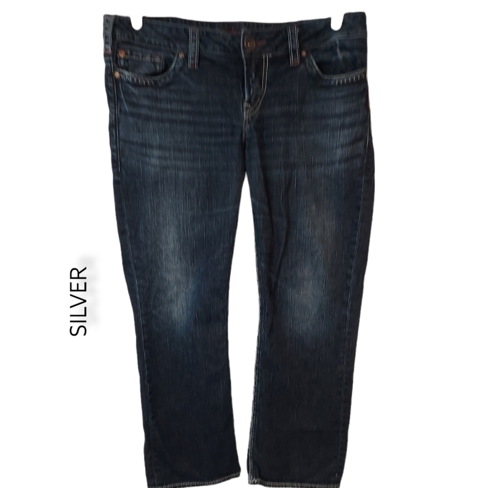 SILVER DENIM Distressed denim JEANS Santorini straight